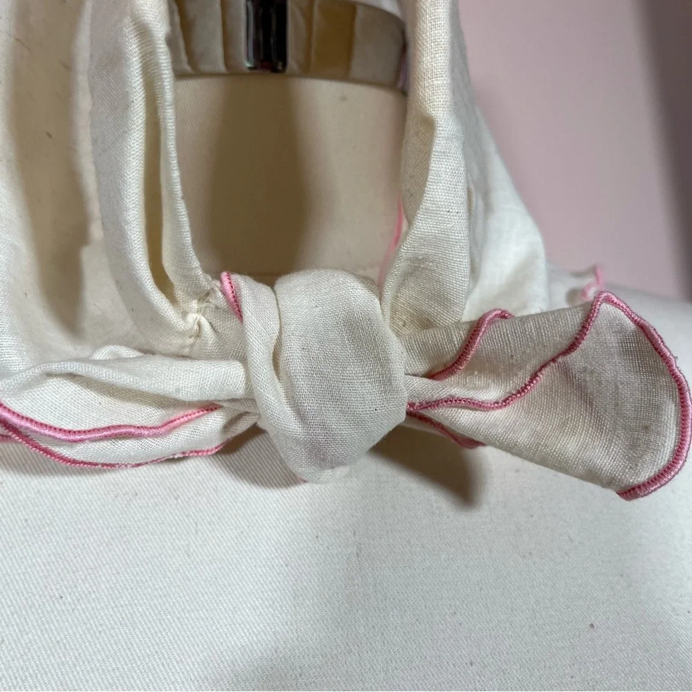 Vintage 1960's 70' Mod MCM Pink Feminine Cottagecore Kitschy Triangle Head scarf